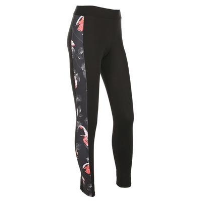 Női leggings fekete színben virágmintával
