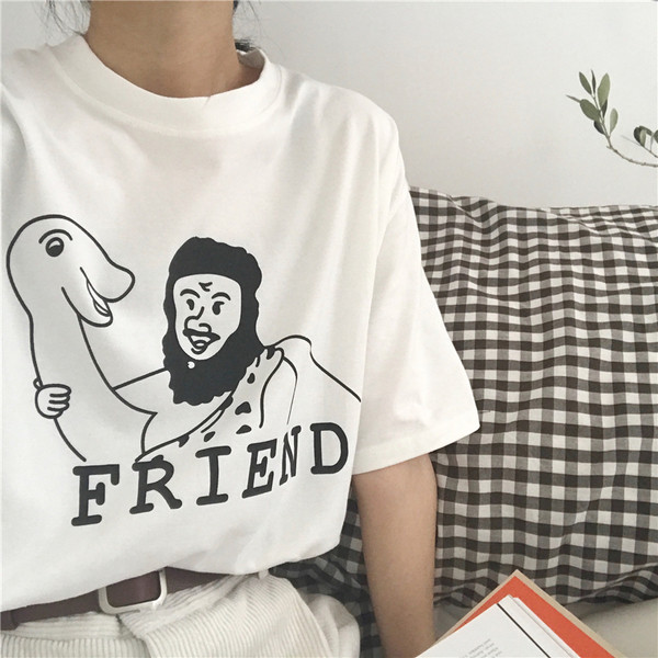 Bluză casual de damă cu mâneci largi 3/4 cu aplicație în alb și negru