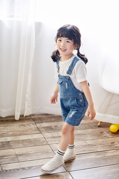 Salopeta de vara pentru copii cu bretele si buzunare reglabile