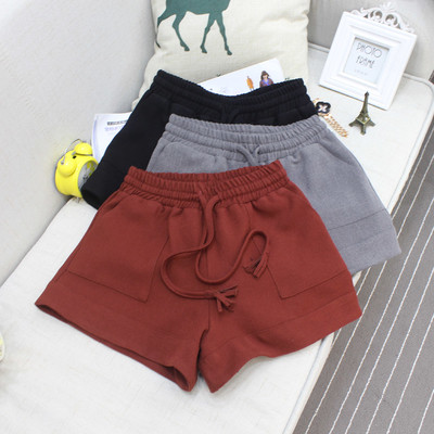 Изчистени дамски къси панталони с връзки и джобове,подходящи за ежедневие в три цвята