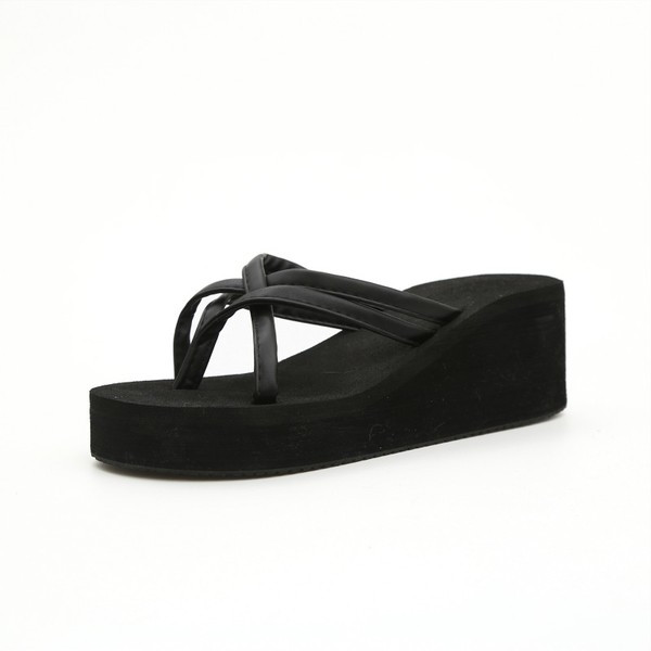 Papuci casual dama cu platforma cu bretele incrucisate