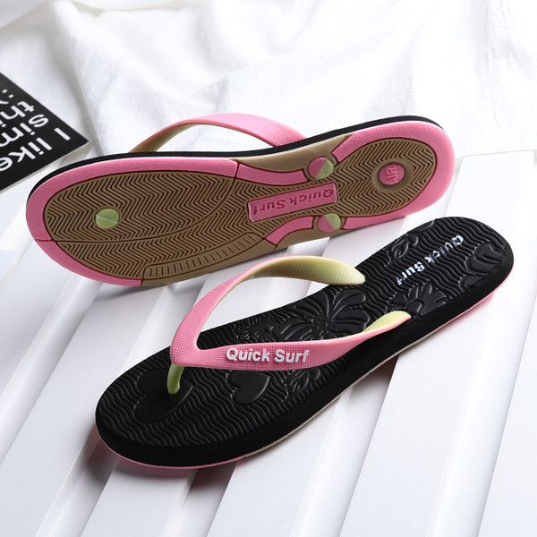 Papuci de dama cu imprimeu brant in doua culori