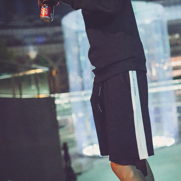 Sport - pantaloni scurți casual pentru bărbați în negru