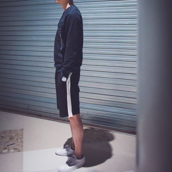 Sport - pantaloni scurți casual pentru bărbați în negru