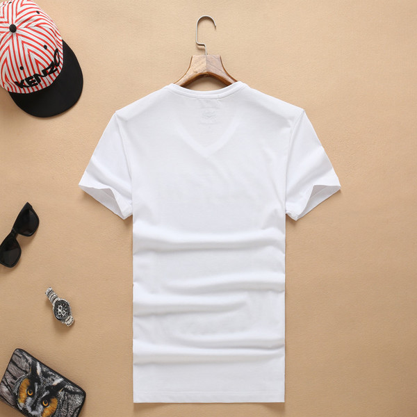 Férfi rövid ujjú póló két színben színes nyomattal