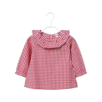 Κομψό παιδικό πουκάμισο για κορίτσια με ελεύθερο στυλ O-γιακά