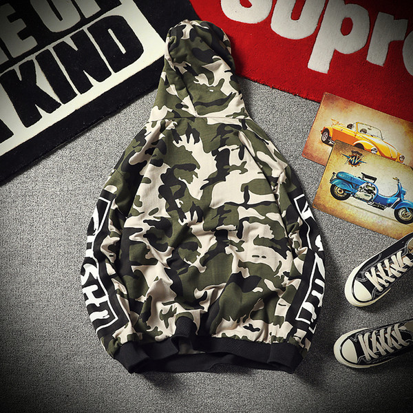 Hanorac de primăvară pentru bărbați cu glugă și inscripții