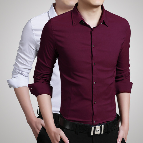 Cămașă elegantă de bărbați pe corp cu guler în mai multe culori