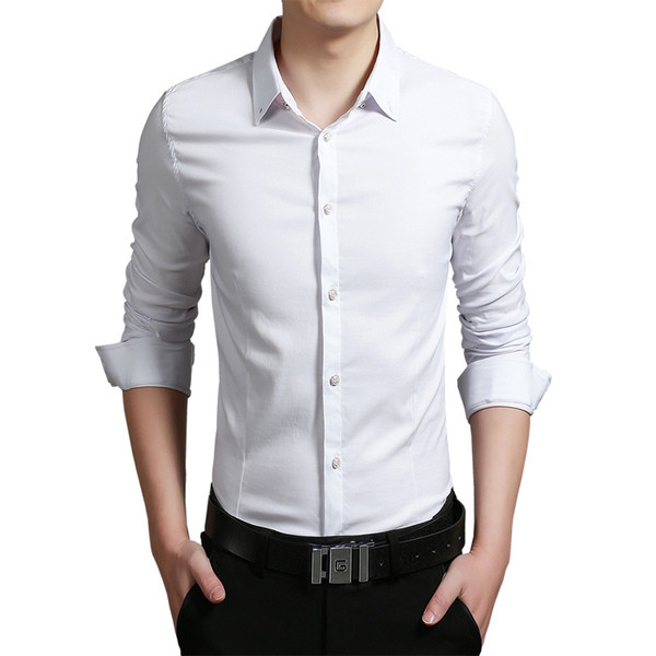 Cămașă elegantă de bărbați pe corp cu guler în mai multe culori