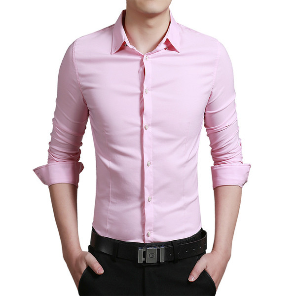 Cămașă elegantă de bărbați pe corp cu guler în mai multe culori