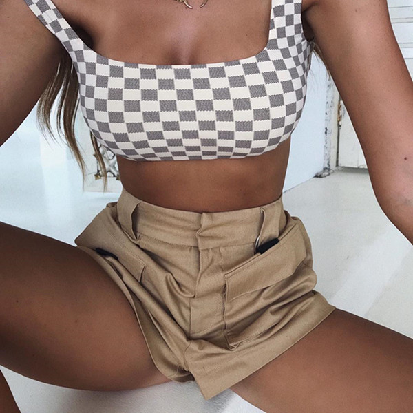 Női sport- és alkalmi rövidnadrág, magas derékkal