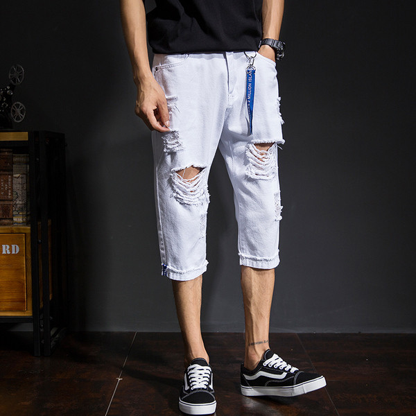 Két színben zsebes, szakadt férfi farmernadrág