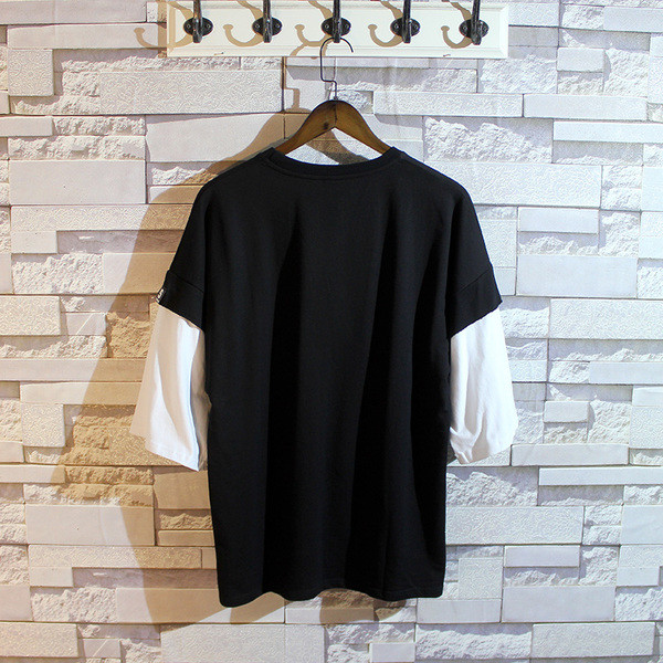 Férfi póló 3/4 ujjal két virággal, felirattal