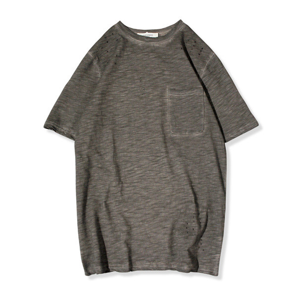 Tricou simplu pentru bărbați, în diferite culori, cu buzunar