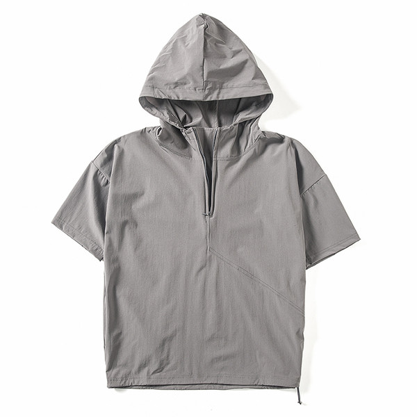 Sport - bluza barbati casual uni cu maneci 3/4 si gluga - 4 culori