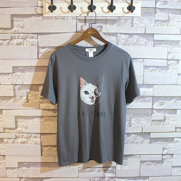 Rövid ujjú férfi póló nyomattal és felirattal három színben