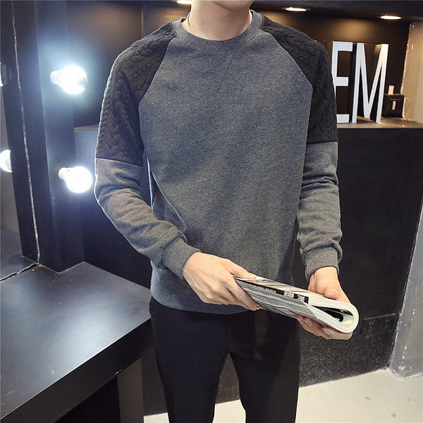 Stílusos férfi pulóver O-alakú gallérral