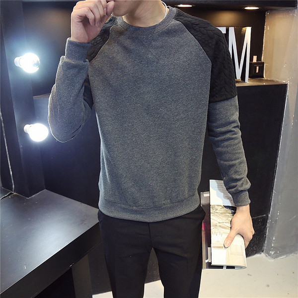 Stílusos férfi pulóver O-alakú gallérral