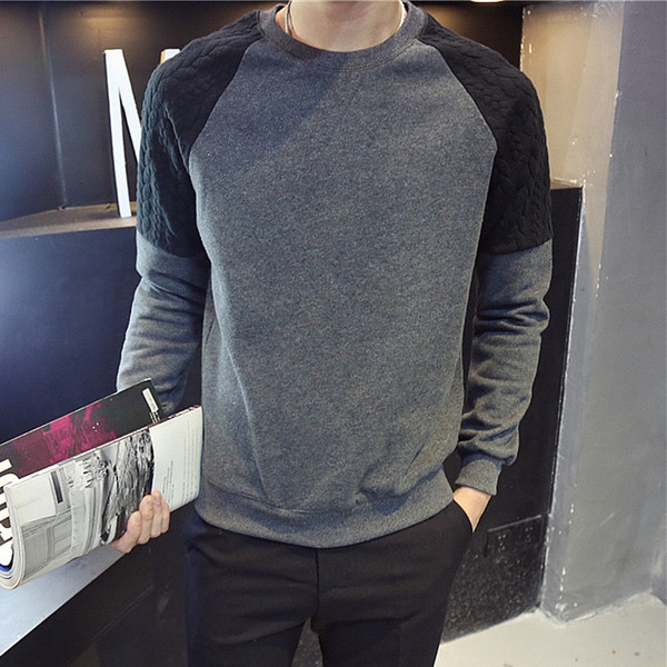 Stílusos férfi pulóver O-alakú gallérral