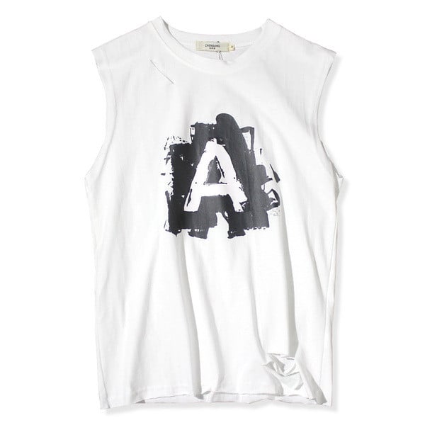 Maieu simplu pentru bărbați în alb și gri cu imprimeu