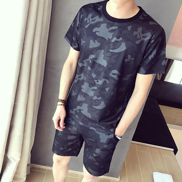 Alkalmi férfi csapat kétrészes mintával - rövid ujjú és rövidnadrág több színben