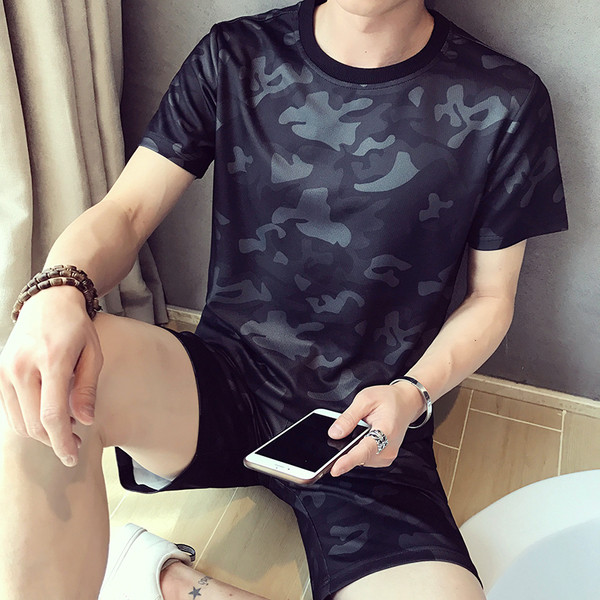 Alkalmi férfi csapat kétrészes mintával - rövid ujjú és rövidnadrág több színben