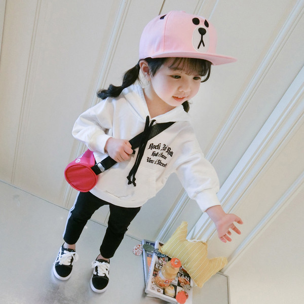 Gyerek blúz lányoknak fehér és rózsaszín felirattal