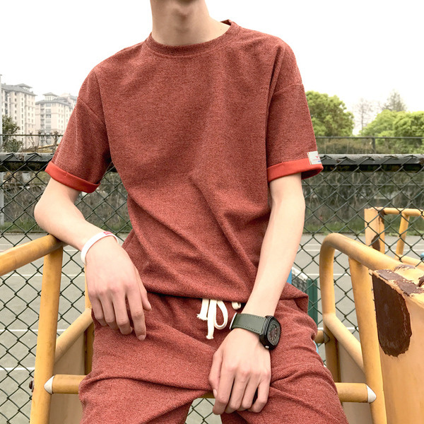 Tiszta férfi csapat, két részből álló nyakkendővel - rövid ujjú blúz és rövidnadrág