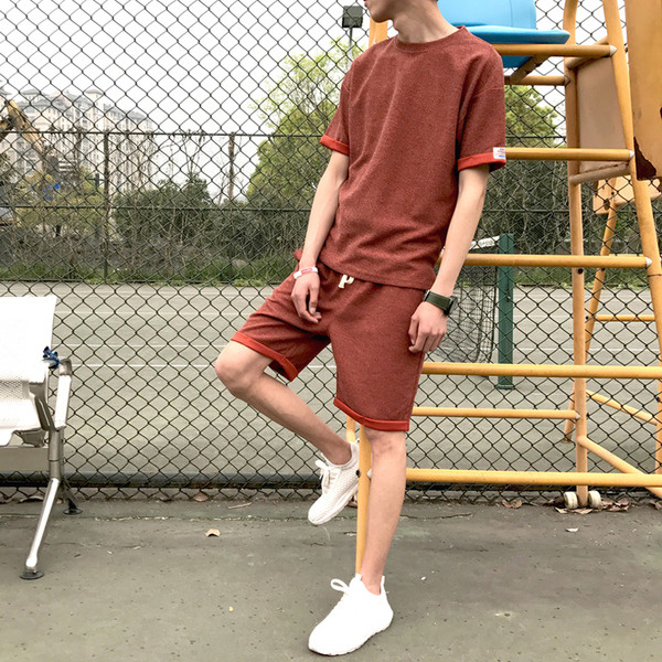 Tiszta férfi csapat, két részből álló nyakkendővel - rövid ujjú blúz és rövidnadrág