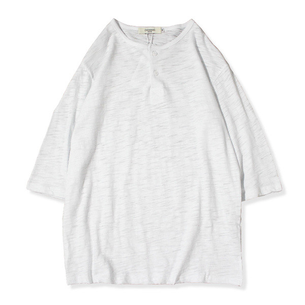 Sima férfi póló három színben, gombos, O alakú gallérral