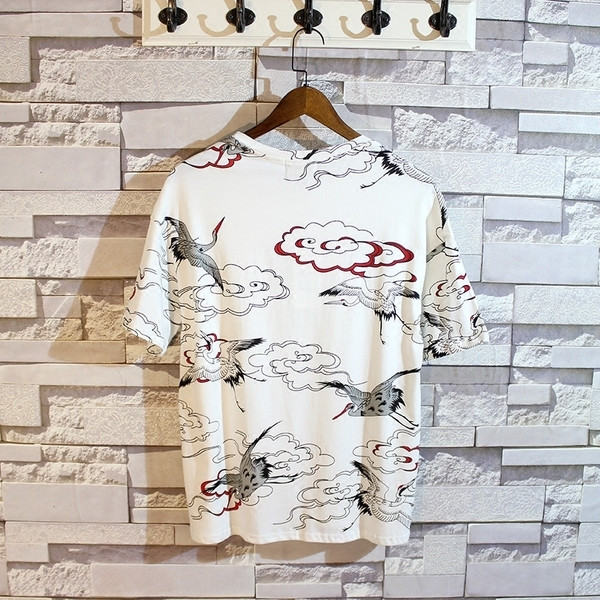 Ανδρικό T-shirt με κοντό μανίκι  σε δύο χρώματα με έγχρωμη εκτύπωση