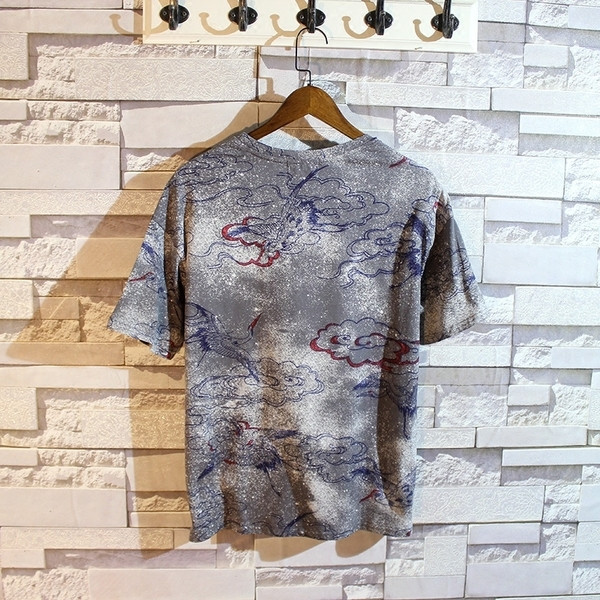 Ανδρικό T-shirt με κοντό μανίκι  σε δύο χρώματα με έγχρωμη εκτύπωση