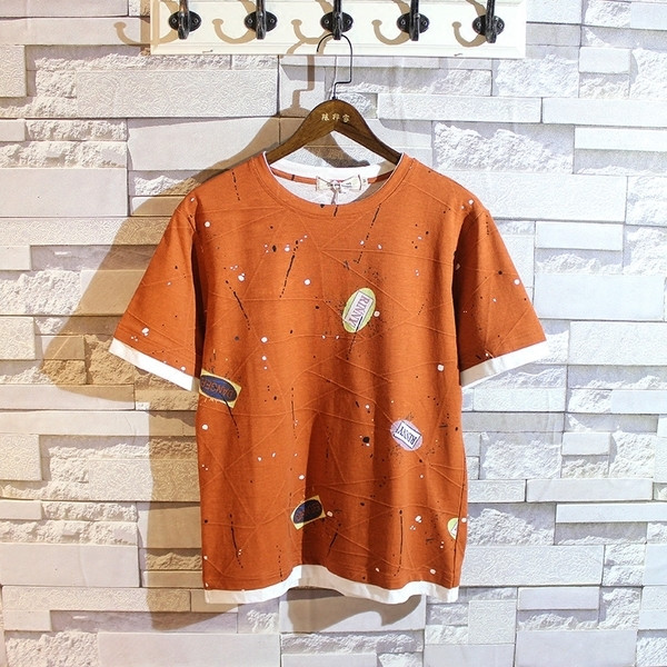 Alkalmi férfi póló rövid ujjal friss színekben és mintával