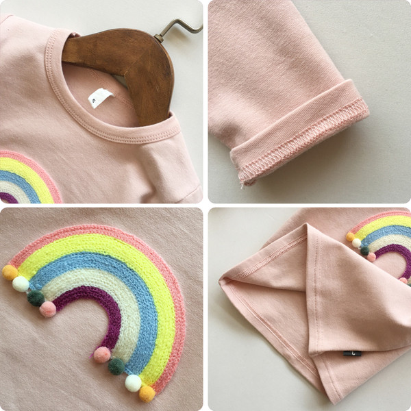 Gyerek blúz lányoknak kötött színes motívumokkal