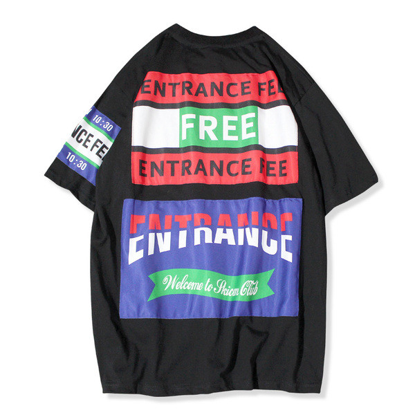 Ανδρικό T-shirt σε δύο χρώματα με μεγάλη επιγραφή στην πλάτη