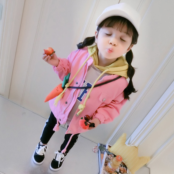 Παιδικό μπουφάν για κορίτσια άνοιξη-φθινόπωρο με ο-λαιμό