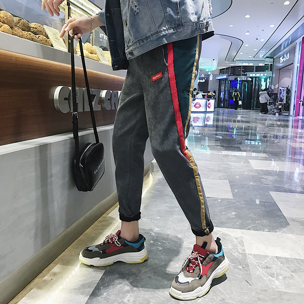 Αθλητισμός - casual παντελόνια με 9/10 σε μαύρο και γκρι χρώμα