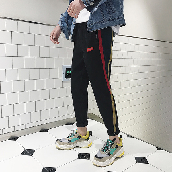 Αθλητισμός - casual παντελόνια με 9/10 σε μαύρο και γκρι χρώμα