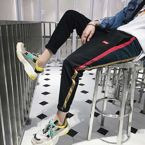 Αθλητισμός - casual παντελόνια με 9/10 σε μαύρο και γκρι χρώμα