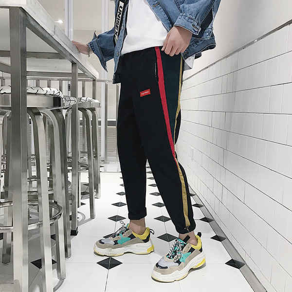 Αθλητισμός - casual παντελόνια με 9/10 σε μαύρο και γκρι χρώμα