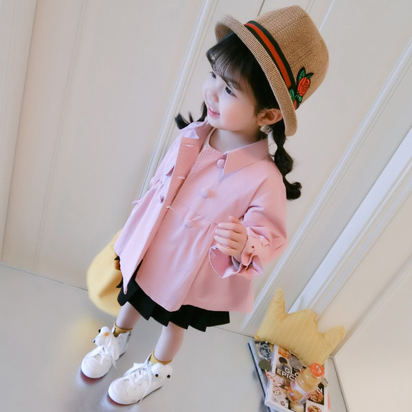 Παιδικό μπουφάν άνοιξης-φθινοπώρου για κορίτσια με κορδέλα