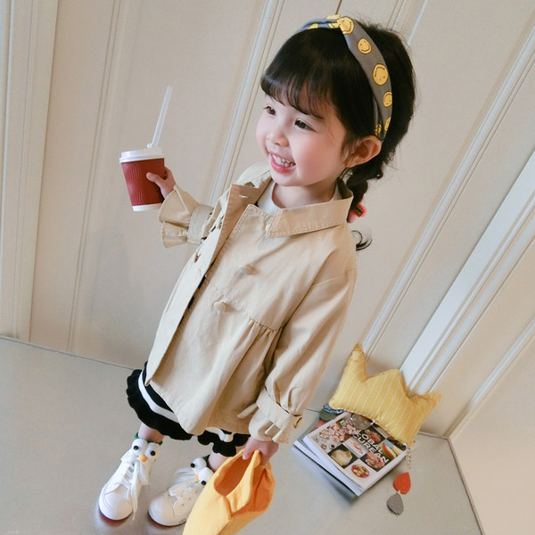 Παιδικό μπουφάν άνοιξης-φθινοπώρου για κορίτσια με κορδέλα