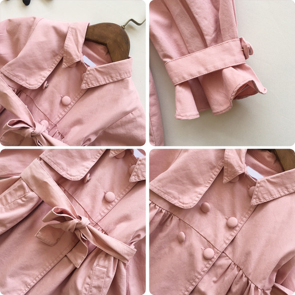 Παιδικό μπουφάν άνοιξης-φθινοπώρου για κορίτσια με κορδέλα