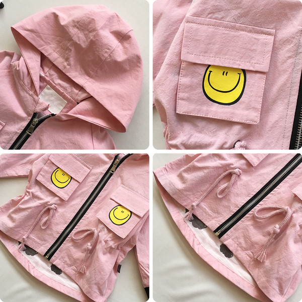 Παιδικό μπουφάν άνοιξης-φθινοπώρου για κορίτσια με κουκούλα 