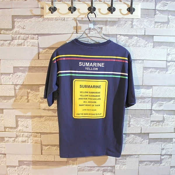 Αντρικά καλοκαιρινά μπλουζάκια σε καλοκαιρινά χρώματα με επιγραφή στην πλάτη