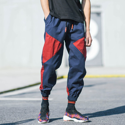 Мъжки спортно-ежедневен панталон с връзки и джобове с цветен принт в два цвята