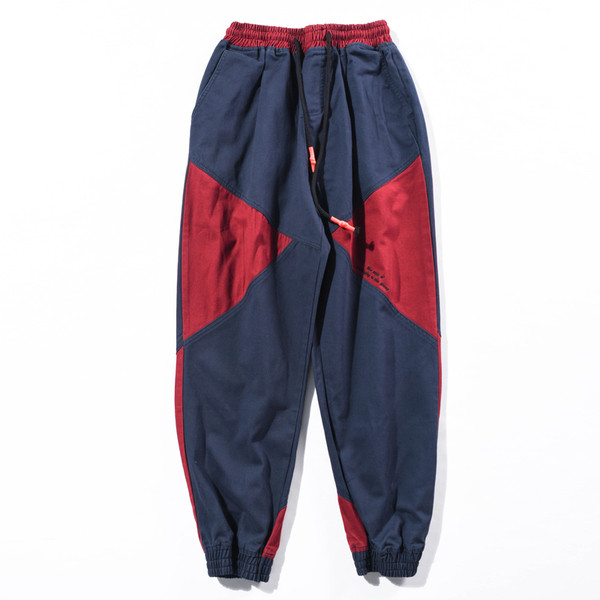 Ανδρικά αθλητικά παντελόνια με τσέπες και τσέπες με έγχρωμη εκτύπωση σε δύο χρώματα
