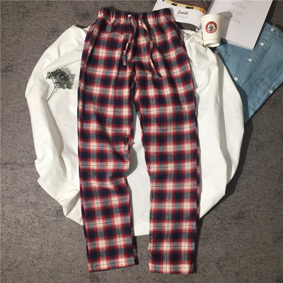 Modern férfi hosszú kockás nadrág, mindennapi használatra alkalmas két színben