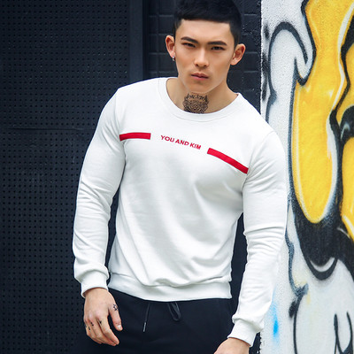 Ανδρική μπλούζα μακρύ μανίκι σε μαύρο και άσπρο χρώμα με κεντημένη επιγραφή