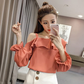 Stílusos női ing egy vállal, két színben